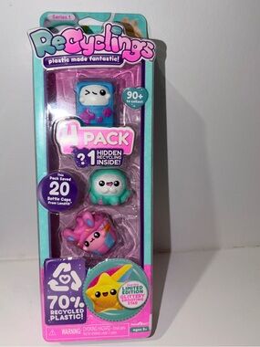 4-Pack Kids Toy Figures - Pink & Teal